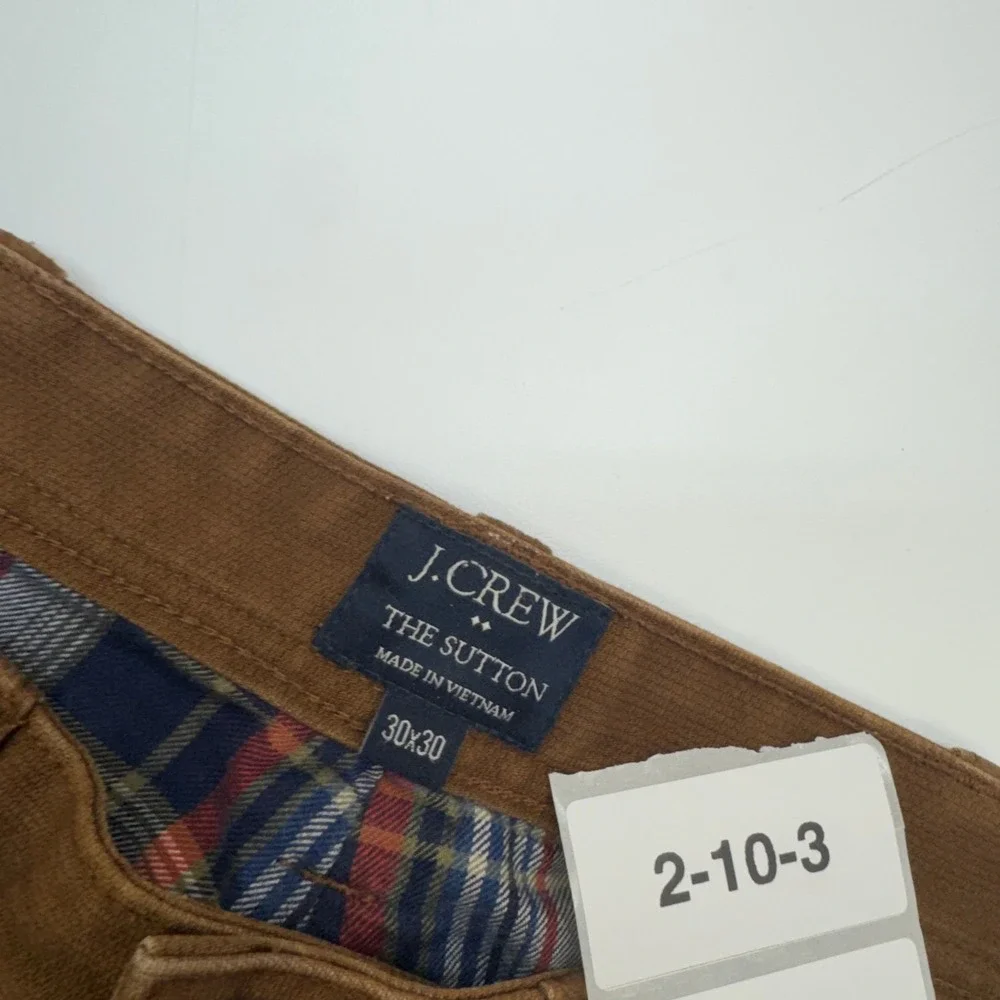 J‎ Crew Pants Mens 30x30 Brown The Sutton Flannel Lined Corduroy Workwear